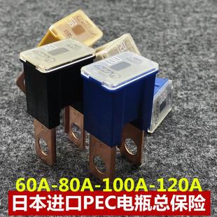 进口PEC汽车货车插入式 电瓶螺栓总保险丝片60A80A100安120A140安