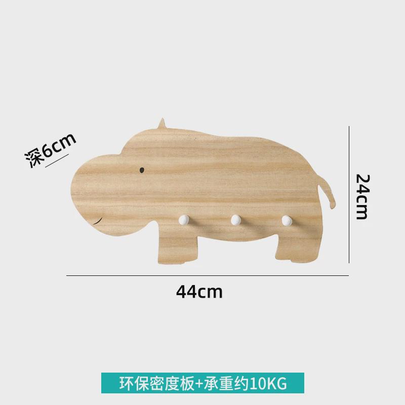 OF9D入户挂钩置物架装饰儿童房卧室墙面木质免打孔门口玄关收纳挂