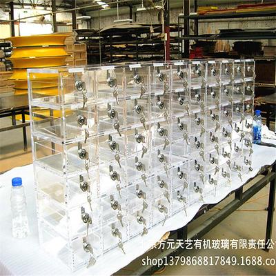 亚克力展示柜透明大型多宝格有机玻璃带锁置物柜亚克力柜子