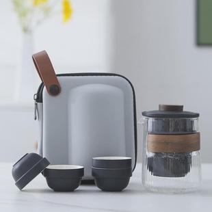 旅行茶具一壶四杯便携伴手礼快客杯家用户外露营茶具陶瓷商务礼品