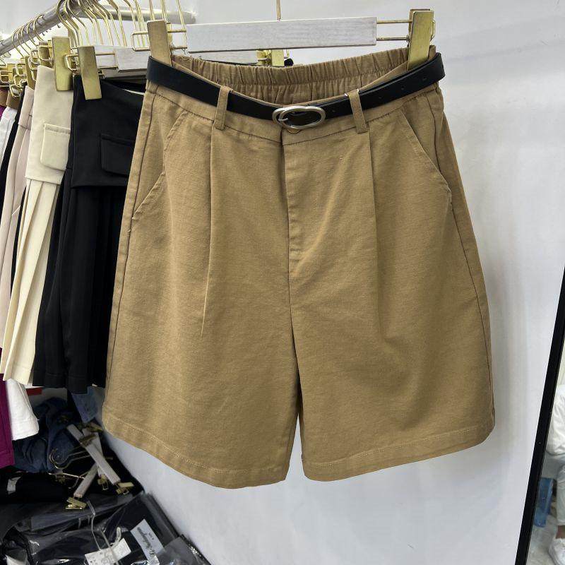 纯棉松紧女夏薄款宽松a字阔腿裤卡其色五分裤休闲中,女装/女士精品,休闲裤,淘宝优惠券,粉丝福利购,淘宝优惠卷