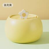 大容量猫咪奶油色陶瓷小花饮水器狗狗电动循环活水饮水机宠物用品