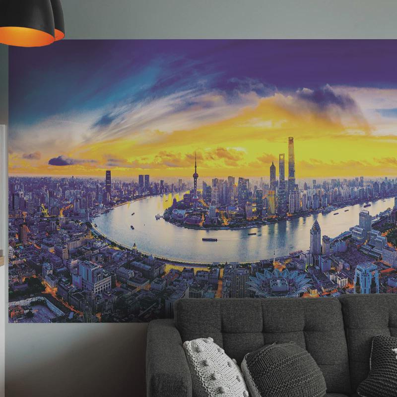 建筑墙贴上海东方明珠城市办公室宿舍卧室床头墙面背景装饰贴画图片