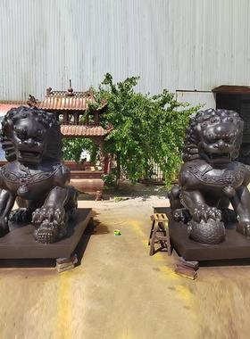 大型铸铜狮子北京雕塑宫门狮摆件动物雕塑小区酒店庭院门口铜狮狮