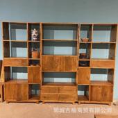 老榆木博古架新中式 饰家具摆放架书柜 书柜茶叶展示柜复古隔断装