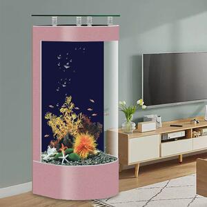 源头厂家水族箱海半圆形生态金鱼缸客厅小型玻璃落地式家用中型创