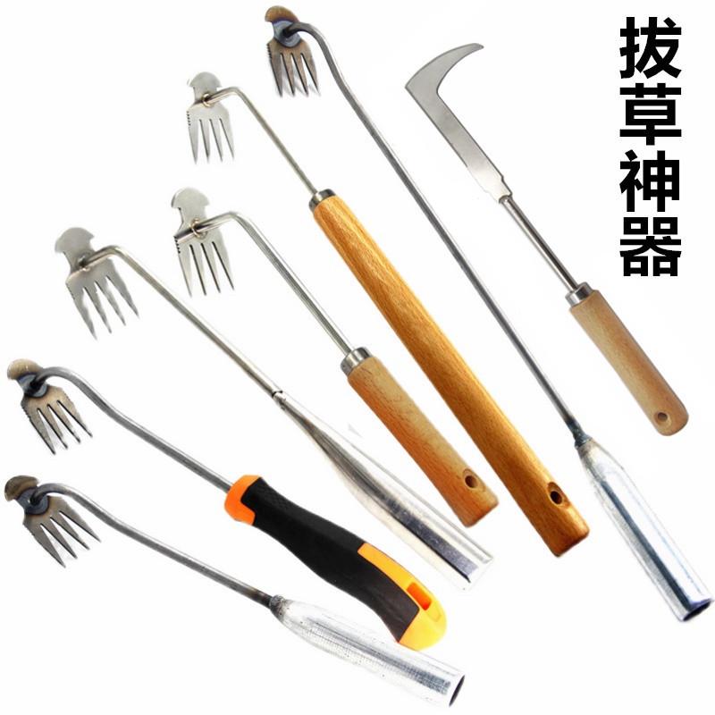 除草神器耙子不锈钢松土花盆锄草小齿耙拔草除根挖野菜连根起根器