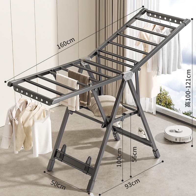 折叠晾衣架室内外阳台晾晒被子架落地式家用客厅庭院晾衣架子厂家