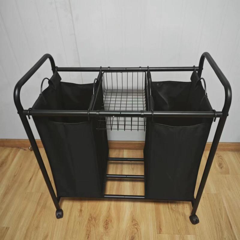 韩式架脏衣服收纳多功能浴室大号脏衣篮三格万向轮移动分类脏衣篓