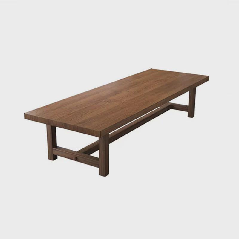 实木办公室现代简约长桌原木大板桌会议桌商用工作台6人8人洽谈桌