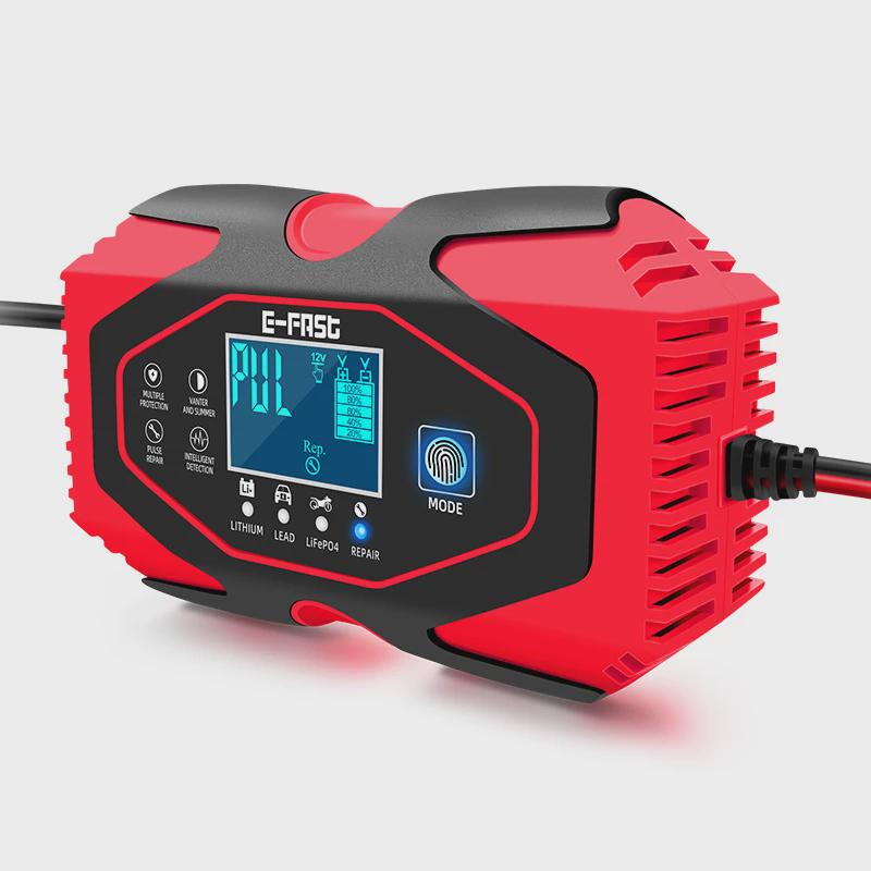 12V24V锂电充电器汽车摩托车电瓶充电器铅酸充电器记忆充电修复