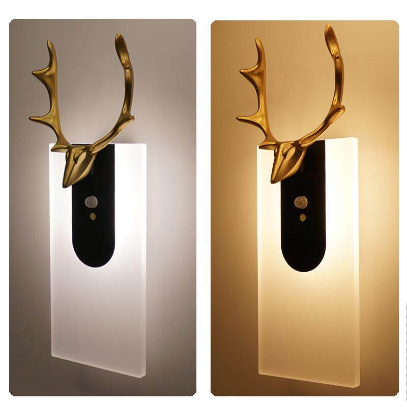 智能人体感应灯家用过道led充电式壁灯楼道免布线磁吸声控小夜灯,家装灯饰光源,壁灯,淘宝优惠券,粉丝福利购,淘宝优惠卷