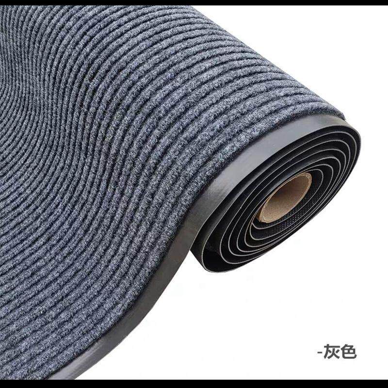 双条纹pvc入户进门垫商用可裁剪绒面七条地毯防滑垫子卷材纹地垫