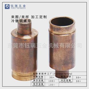 东莞工厂冷镦车修新能源汽车风力发电紧固件铜配件台阶轴衬套