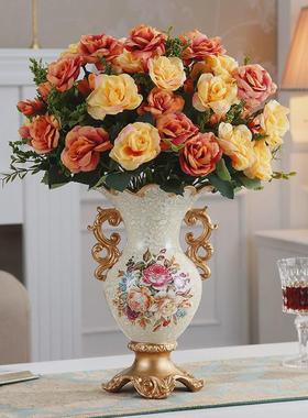 树脂欧式花瓶摆件客厅插花酒店办公室花器卧室餐桌玄关装饰品奢华