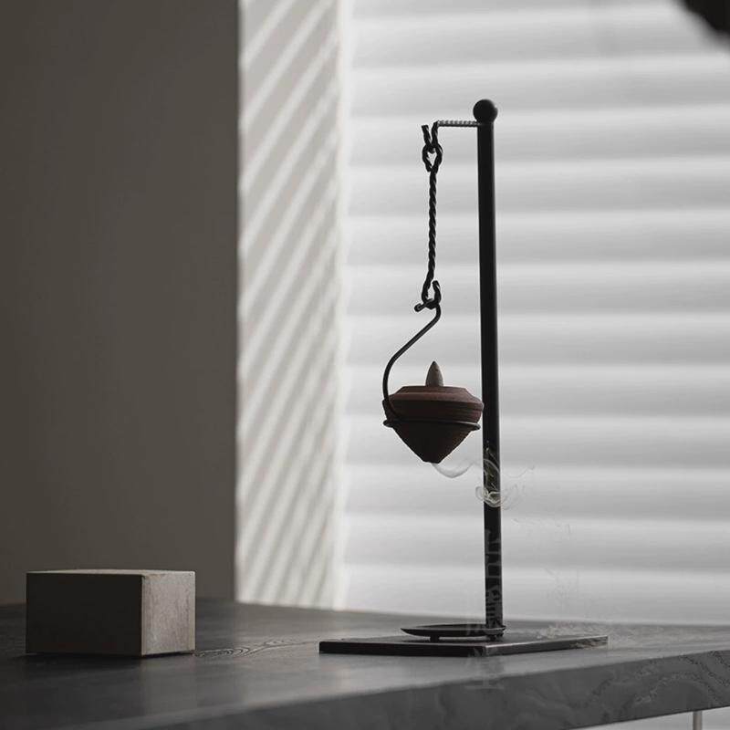 中式禅意倒流香熏炉覆古蜡烛台香炉家用茶室书房茶道摆件