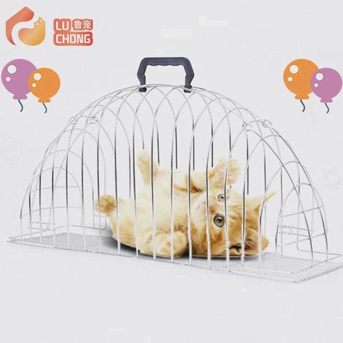 不锈钢洗澡猫笼吹水笼出口猫笼子洗品质升级加粗加密安全防抓咬