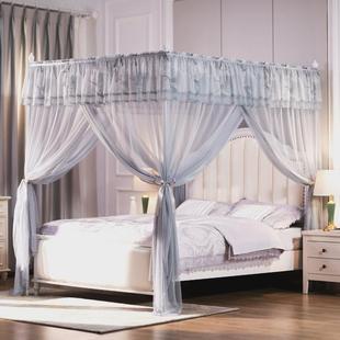 a524家用落地蚊帐1.5m床1.8m床纹帐宫廷蕾丝加密门三开加厚支