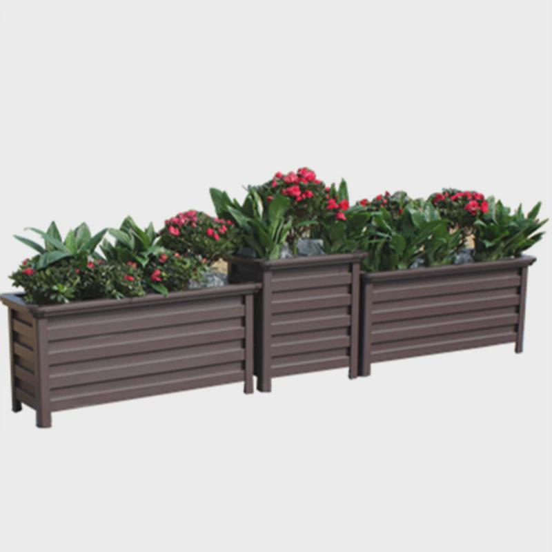 铝合金花箱户外组合小区仿木花槽道路市政景观花坛庭院阳台种植箱