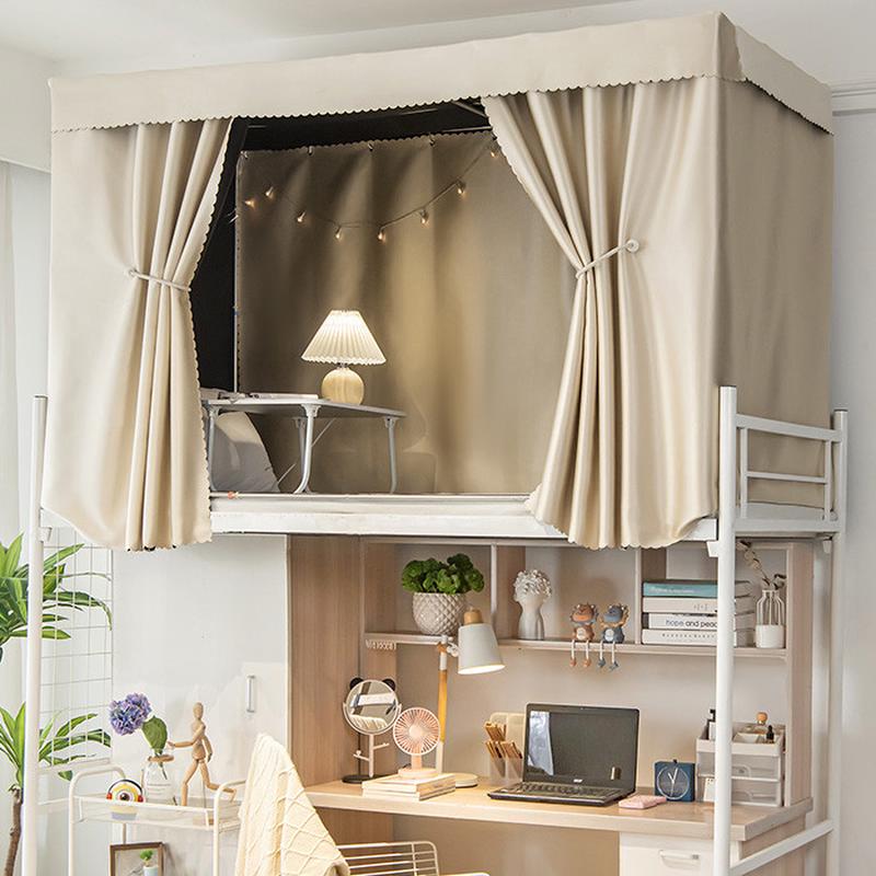 19n加厚遮光学生宿舍床帘床围寝室上下铺遮挡帘子床幔蚊帐一体式