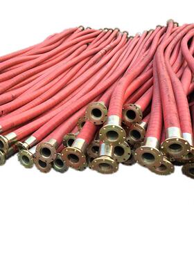 DN80法兰高压橡胶钢丝管双层钢丝编织橡胶管大口径高压胶管