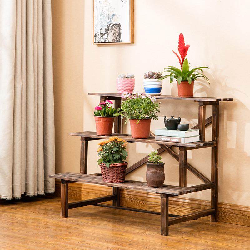 阳台花架室内防腐木质多肉花盆架绿萝多层花架子阶梯实木花架木制,住宅家具,花架/花几,淘宝优惠券,粉丝福利购,淘宝优惠卷