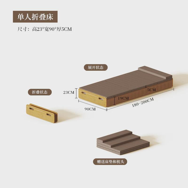 工厂直销单人办公室午休可折叠多功能棕色沙发床家用便携风琴纸床
