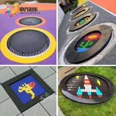 埋地蹦床方形大型户外儿童幼儿园跳跳床公园圆形地面蹦蹦床定制