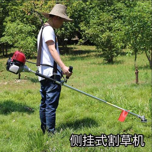 热销苗圃菜地微耕机汽油松土背负式山地丘陵打草除草机侧挂式割灌