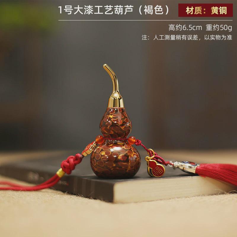 大漆工艺葫芦手工彩绘黄铜葫芦流苏挂件挂饰随身古风黄铜车内挂饰