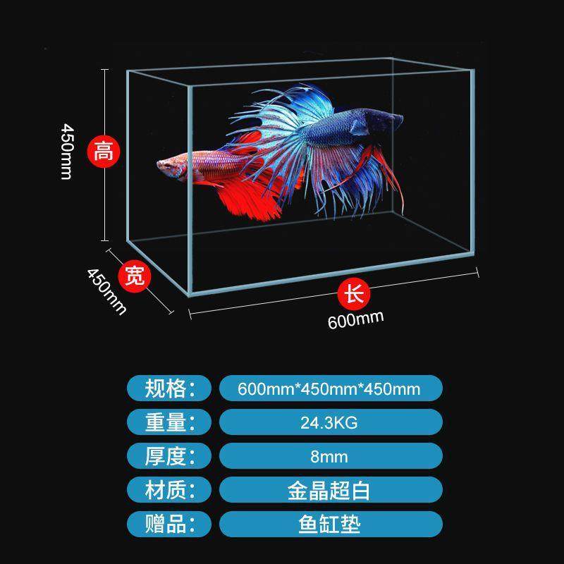 金晶超白玻璃鱼缸晶白客厅家用水草缸长方形桌面生态造景金鱼缸可