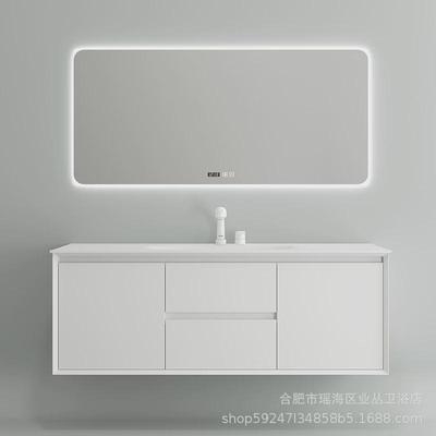 现代简约可丽耐一体盆智能浴室柜组合吊柜卫生间洗手洗脸洗漱台盆