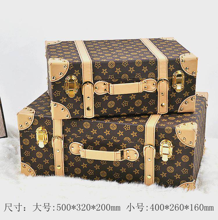 箱子手提收纳箱样板房衣帽间储物箱旅行箱摄影拍摄皮革装饰品摆件