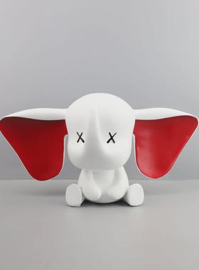 欧式创意小飞象大象客厅摆件树脂售楼部玄关电视柜家居桌面装饰品