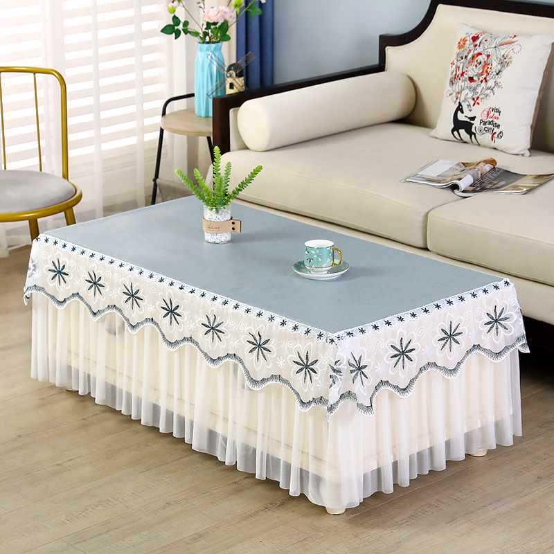 茶几桌布防水防油茶几套罩电视柜全包茶几桌垫简约长方形餐桌布