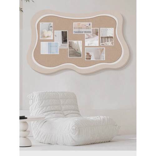 照片墙免打孔客厅卧室墙面装饰抽象作品软木板展示网红奶油ins风