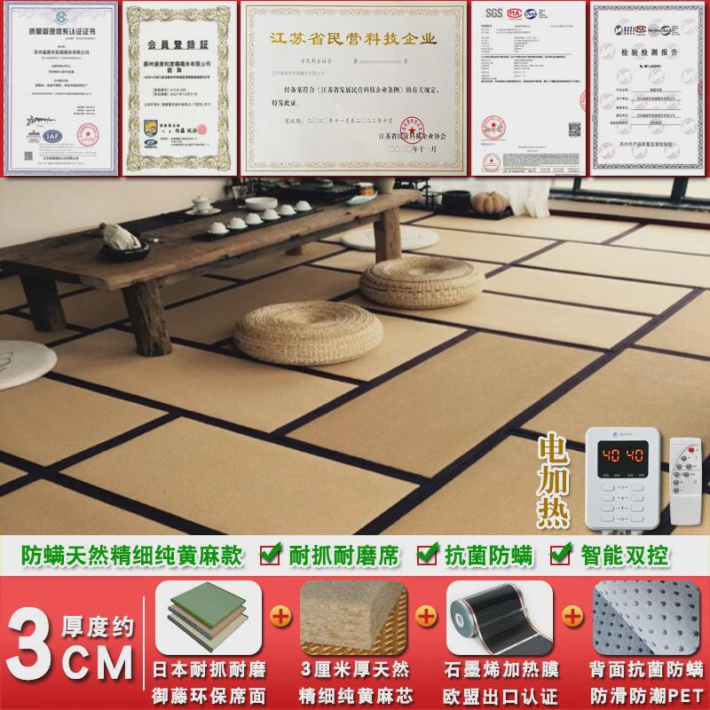 电加热榻榻米垫子椰棕拼接地垫茶室地台床垫地铺睡垫炕定可垫