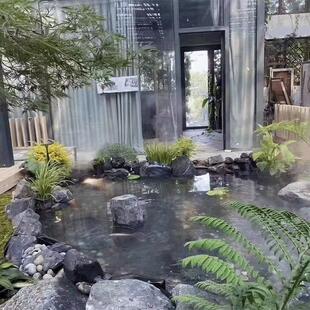 景观枯山石石黑山水园林造景摆件假山花园别墅园林景观石批发