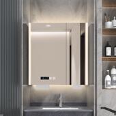 7wlo箱柜智能浴室镜柜挂墙式 带灯除雾单独抽纸收纳900高镜不锈钢