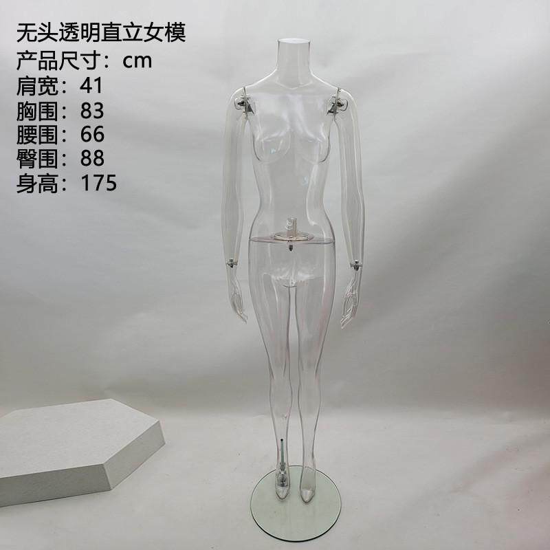 透明女模特展示架人台透明3d拍摄道具立体假人体全身女儿童模特架