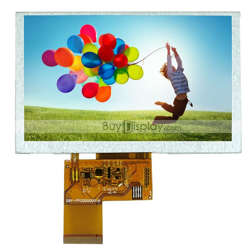 5寸tftlcd彩色触摸屏/800x480点阵彩屏模块/可配液晶显示屏
