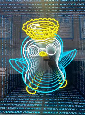 led千层深渊镜霓虹灯镜幻彩霓虹灯广告牌led网红广告牌门头招牌