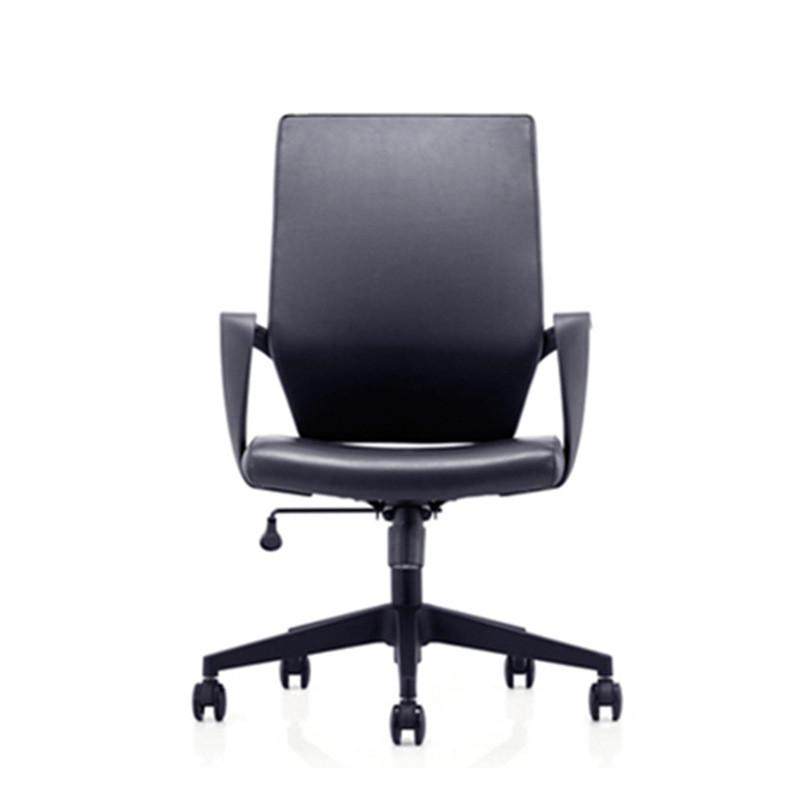 电脑椅子家用办公椅大班椅老板椅艺带轮扶手黑色皮升降弓形会议椅