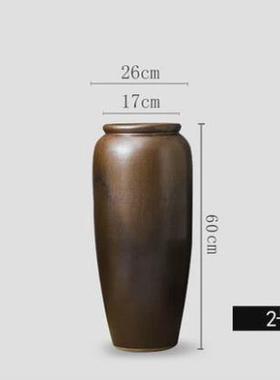 陶瓷花瓶摆件客厅电视柜酒店中式复古装饰陶罐落地大瓷瓶居家桌面