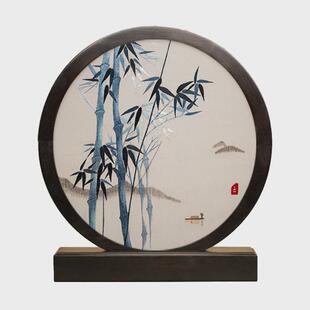 eq4f苏州刺绣摆件成品手工双面绣摆台苏绣装饰品台屏工艺绣花中式