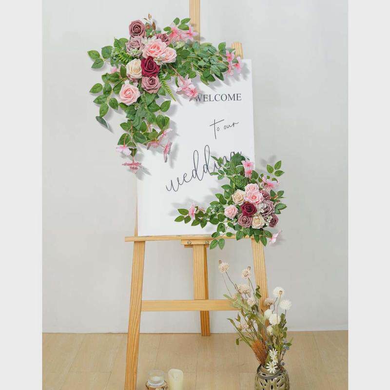 跨境椅背花2024新款仿真花束高级感婚庆餐桌楼梯装饰手工diy成品