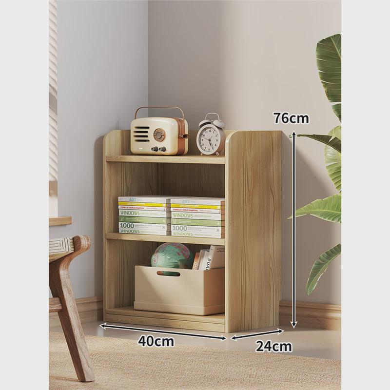 书架置物架家用实木书柜一体松木简易靠墙窄柜客厅落地多层储物柜