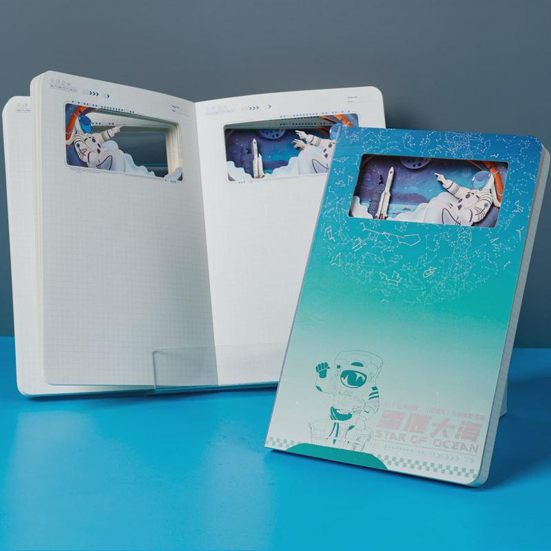 魔纸屋经典系列3d立体笔记本纸雕镂空本子男孩女孩卡通手账本