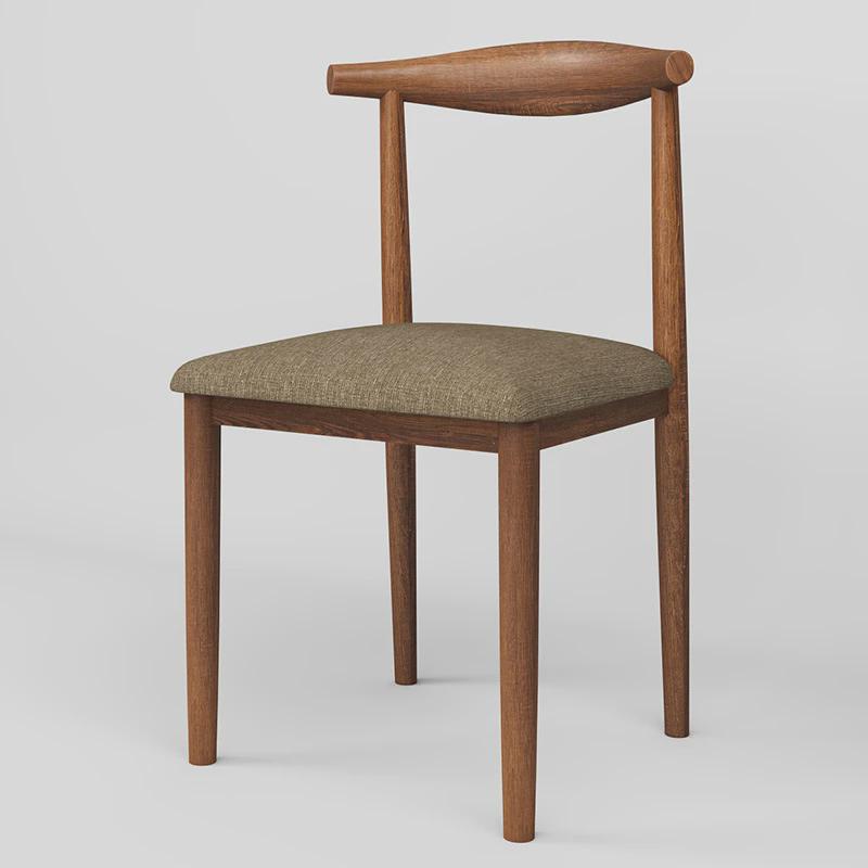 餐厅仿实木现代简约铁艺休闲书桌凳子靠背高品质椅子餐桌牛角椅子