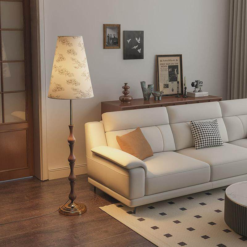 灯法式中古落地灯客厅卧室美式复古实木立式轻奢高级装饰氛围古典